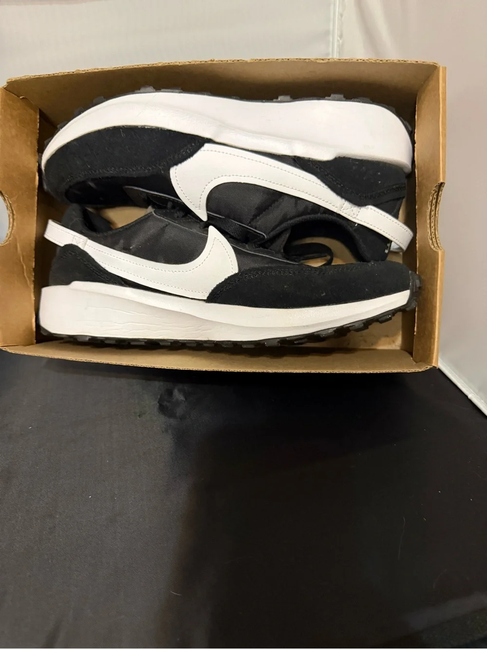 Nike Women’s Waffle Debut Black and White Athletic Sneakers